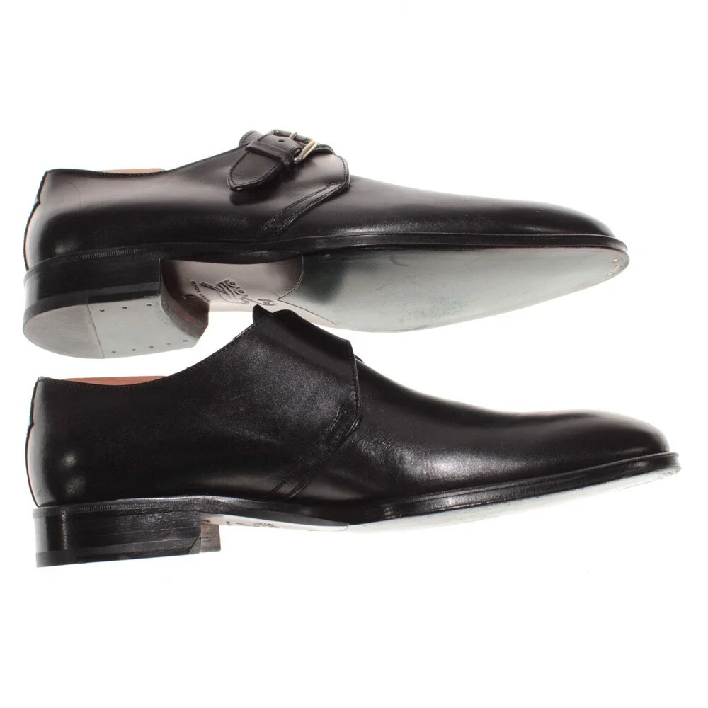 Pastori NWD Caligula Single Monk Strap Dress Shoes Size 10 US in Black Leather